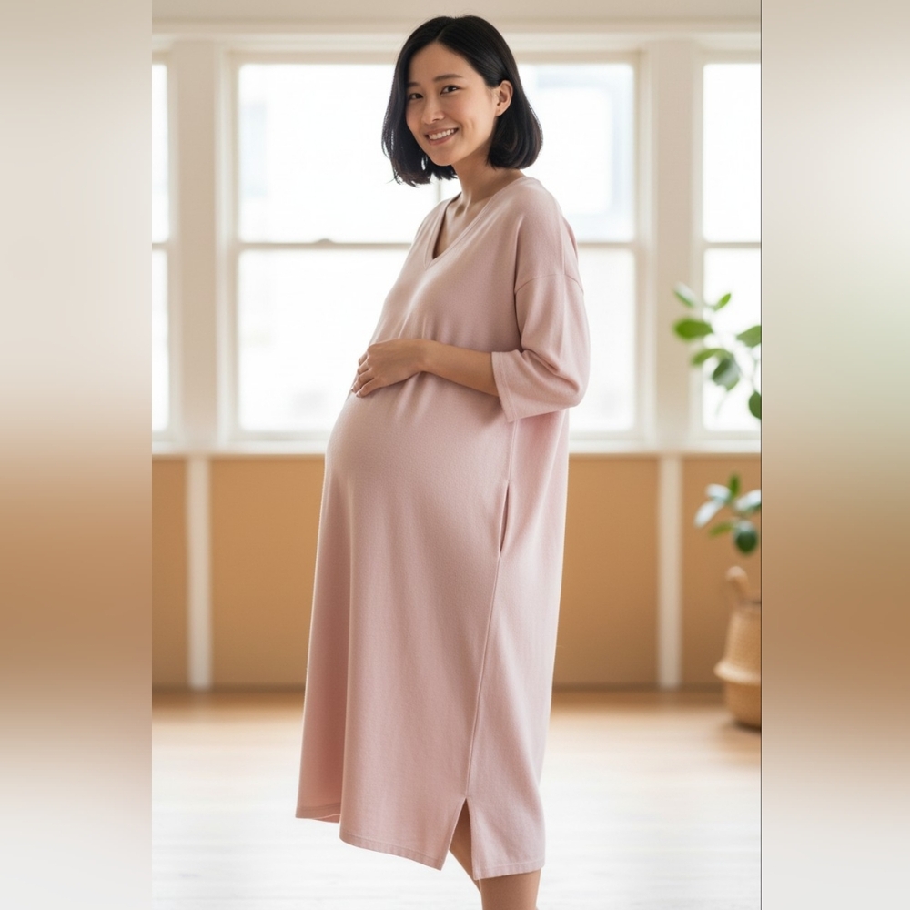 Maternity Midi Sweater Dress GAP Pink Size M